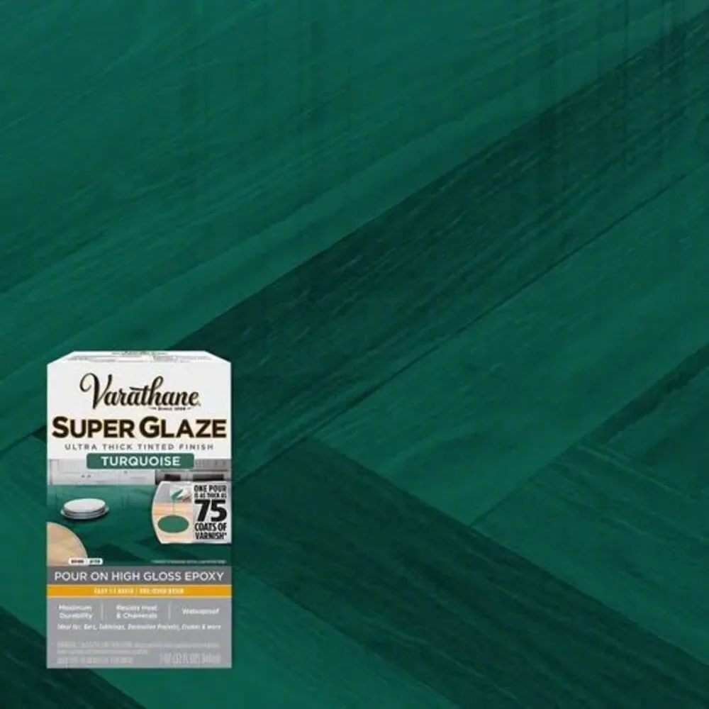 VARATHANE Finish 32 fl oz Turquoise, Super Glaze - new in box